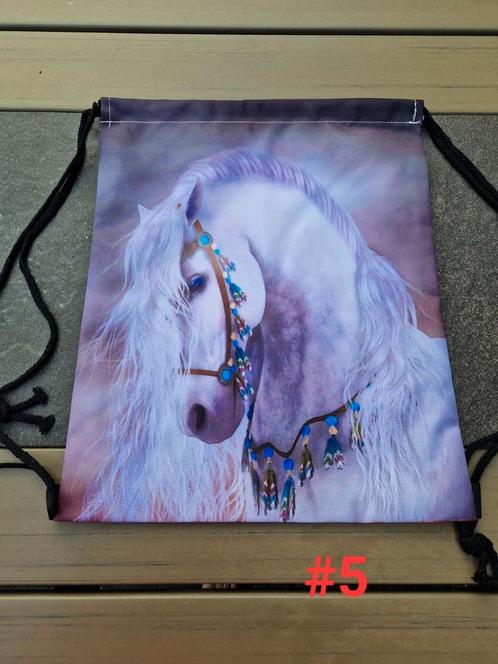 Gymtas met paardenprint kralen, Sieraden, Tassen en Uiterlijk, Tassen | Schooltassen, Nieuw, Rugtas, Ophalen of Verzenden