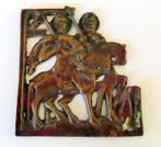 Uit inboedel; Oud russisch icoon,brons, Boris en Gleb, incl, Verzenden