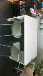 Ikea smastad bank/bureau met 2 groene stoeltjes, Huis en Inrichting, Bureaus, Ophalen, Gebruikt, Bureau
