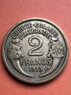 2 Francs 1933, Frankrijk., Postzegels en Munten, Verzenden, Frankrijk, Losse munt