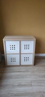 Ikea Kallax kast eiken met bakken, Ophalen, Met plank(en), Gebruikt, Eikenhout