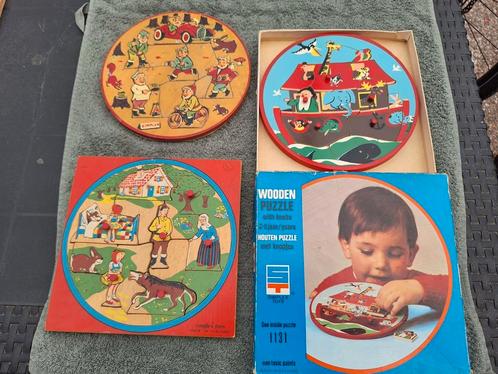 Vintage Simplex houten puzzels Ark of Noa., Kinderen en Baby's, Speelgoed | Houten speelgoed, Gebruikt, Overige typen, Ophalen of Verzenden