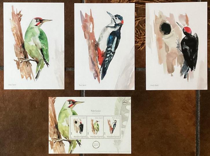 Nederlandse Spechten – postzegels + kaarten, Postzegels en Munten, Postzegels | Nederland, Postfris, Ophalen of Verzenden
