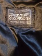 Lange leren jas - Western stijl, Ophalen, Zwart, Sticks & Stones, Gedragen