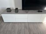 Grijs witte tv kast, Huis en Inrichting, Kasten | Televisiemeubels, Ophalen, 100 tot 150 cm, Zo goed als nieuw, Minder dan 100 cm