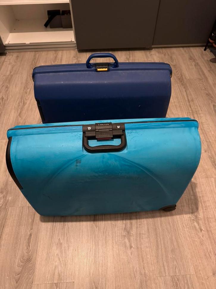 Kofferset, Sieraden, Tassen en Uiterlijk, Koffers, Gebruikt, Hard kunststof, 70 cm of meer, 45 tot 55 cm, Slot, Wieltjes, Ophalen