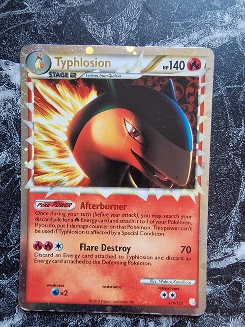 Typhlosion prime 110 HG&SS, Hobby en Vrije tijd, Verzamelkaartspellen | Pokémon, Zo goed als nieuw, Losse kaart, Ophalen of Verzenden