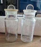 Oude Glazen Medicijnflesjes met Stop - Set van 2, Ophalen of Verzenden
