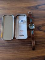 Prachtig vintage Fossil cherry cola horloge, werkend, Leer, Staal, Fossil, Polshorloge