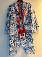 Carnavalsjasje in Oudhollands tegeltjesmotief-dames maat 36, Blauw, Ophalen of Verzenden, Zo goed als nieuw, Jasje