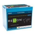 Relion RB60 12v 60ah lifepo4 lithium accu, Caravans en Kamperen, Camper-accessoires, Ecobat, Ophalen of Verzenden, Rotterdam, Info@ecobat.nl