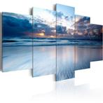 984 Blauwe Zee Sunset 5 Luik Schilderij 200x100cm Nieuw, Antiek en Kunst, Ophalen of Verzenden