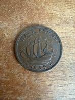 Half Penny 1939 - Zeldzame Britse Munt, Postzegels en Munten, Ophalen, Overige landen, Losse munt