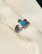 Turquoise zilverkleurige ring  💍, Sieraden, Tassen en Uiterlijk, Ringen, Nieuw, Blauw, Met edelsteen, Ophalen of Verzenden