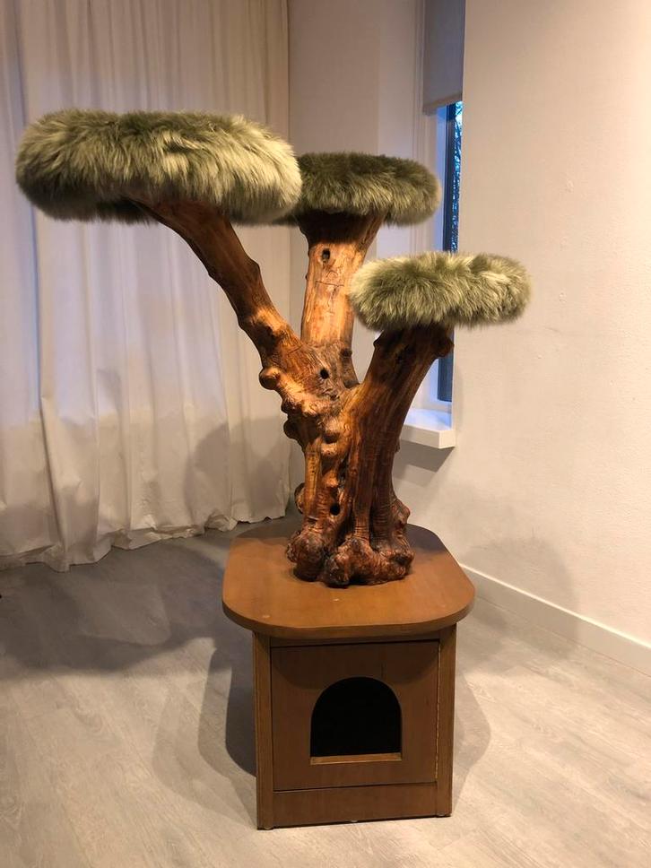 Krabpaal/boom olijfboom, Dieren en Toebehoren, Krabmeubelen, Zo goed als nieuw, Krabpaal, Ophalen