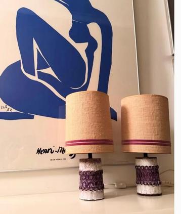 Set van 2 vintage lampen in keramiek  beschikbaar voor biedingen