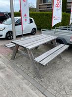 Gebruikte degelijke picknicktafel 160 lang, Ophalen, Gebruikt, Rechthoekig, Hout