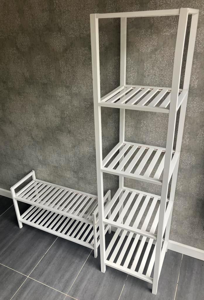 Opberg rek hoog en laag rek voor boxen handdoeken schoenen, Huis en Inrichting, Kasten | Stellingkasten, Zo goed als nieuw, Ophalen