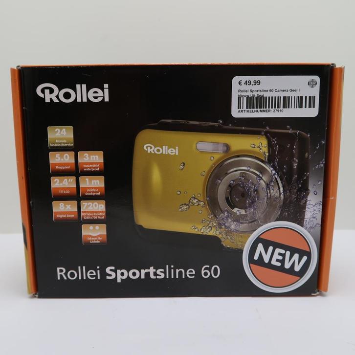 Rollei Sportsline 60 Camera Geel | Nieuw Uit Seal, Audio, Tv en Foto, Actiecamera's, Nieuw