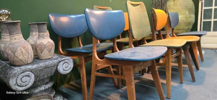 Deense Design Stoelen, Jaren '50 Stijl, Huis en Inrichting, Stoelen, Gebruikt, Vijf, Zes of meer stoelen, Ophalen