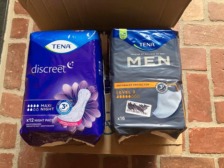 Doos met 10 pakken Tena-incontinentiemateriaal, Diversen, Verpleegmiddelen, Nieuw, Ophalen