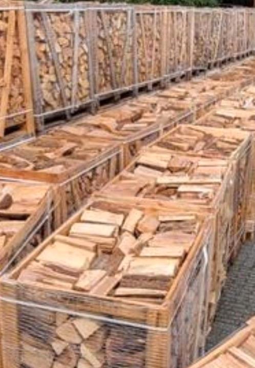 Voordelige haardhout mix Eiken Beuken berkMix krat Bezorgd, Tuin en Terras, Haardhout, Blokken, 3 tot 6 m³, Ophalen of Verzenden