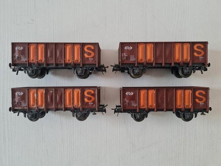 4 Roco H0 NS openbakwagons 4311B, Hobby en Vrije tijd, Modeltreinen | H0, Gebruikt, Wagon, Gelijkstroom, Roco, NS, Ophalen of Verzenden