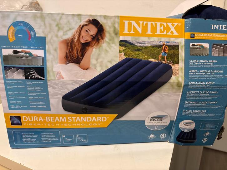 Intex Dura Beam Luchtbed - Standaard Comfort 70x191 cm, Caravans en Kamperen, Luchtbedden, Nieuw, 1-persoons, Ophalen of Verzenden