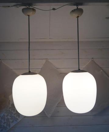 vintage design philips schoollamp hanglamp metaal opaline B beschikbaar voor biedingen
