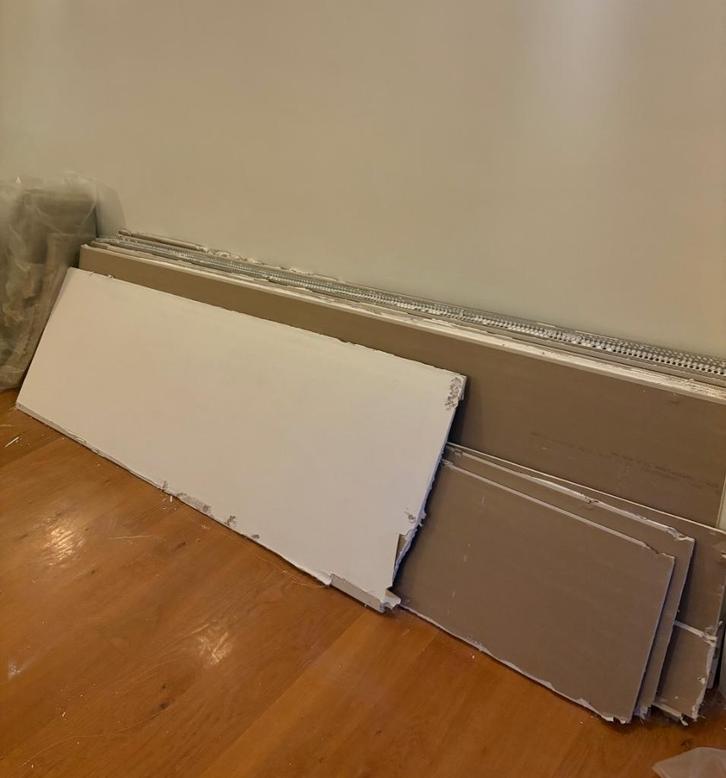 Gipsplaten, deur & isolatie gratis afhalen, Doe-het-zelf en Verbouw, Isolatie en Afdichting, Gebruikt, Muurisolatie, Steenwol