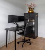 IKEA bureau combinatie KALLAX/LAGKAPTEN zwart-bruin, Ophalen, Zo goed als nieuw