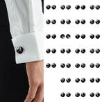 Manchetknopen Met Alfabet Letter Initialen Zwart Manchet, Sieraden, Tassen en Uiterlijk, Manchetknopen, Verzenden, Nieuw, Overige materialen