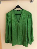 vintage groene glans blouse in 60/70s print mt 36/38, Kleding | Dames, Blouses en Tunieken, Ophalen, Gedragen, Maat 36 (S), Groen