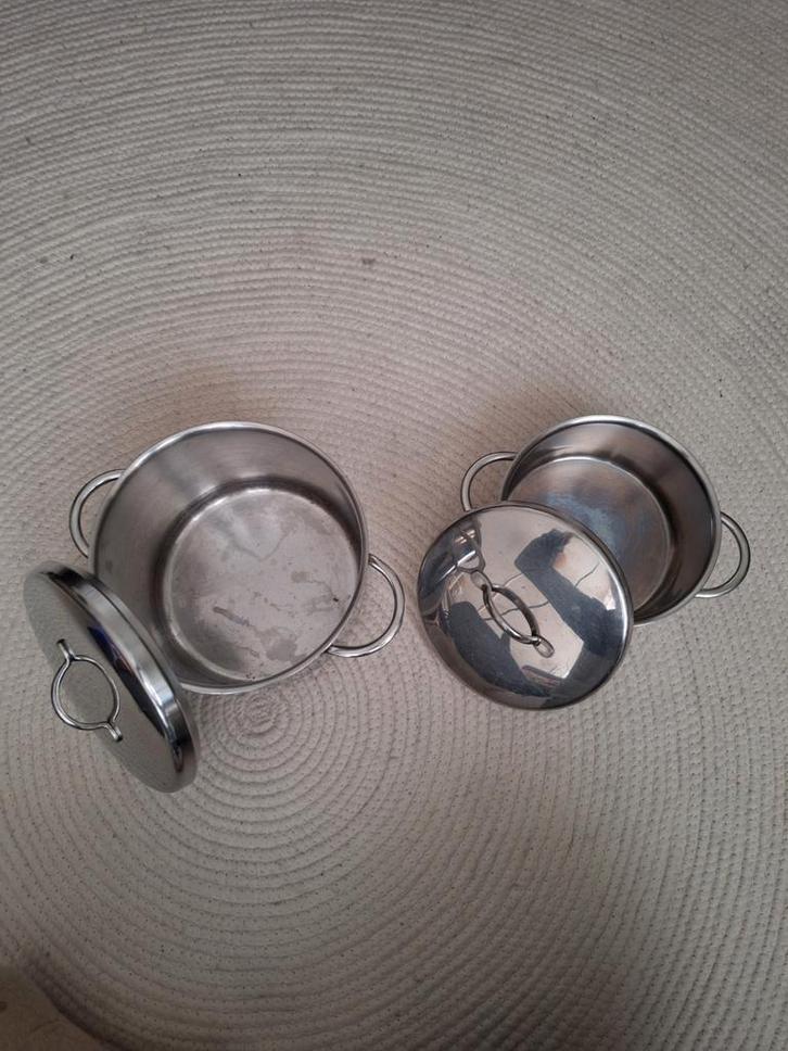 2x SIGG RVS Pannen met Deksel - Zwitserse Kwaliteit, Huis en Inrichting, Keuken | Potten en Pannen, Zo goed als nieuw, Pannenset