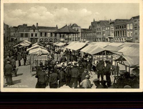 Marktdag te Goes Nu 66% korting, Verzamelen, Ansichtkaarten | Nederland, Gelopen, Zeeland, 1920 tot 1940, Verzenden