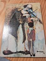 Schilderij Fernandez-Diaz '64 - Clown met viool, Ophalen of Verzenden