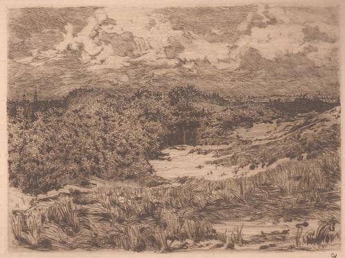 Haverkamp, C.G. (1872-1926). - Bij Den Haag 1909 Ets, Antiek en Kunst, Kunst | Etsen en Gravures, Ophalen of Verzenden