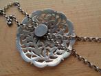 zilveren schuif ketting met grote hanger Niekerk N10 [272], Verzenden, Zilver, Ketting