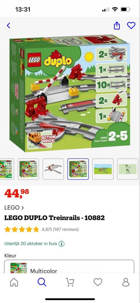 Lego Duplo Treinrails 10882 - Uitbreiding, Kinderen en Baby's, Speelgoed | Duplo en Lego, Gebruikt, Lego, Complete set, Ophalen of Verzenden