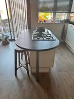 Complete keuken met eiland en gasfornuis 5 pits, Ophalen, Gebruikt, Overige materialen, Wit