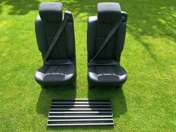 2 Stoelen met gordel op losse rails voor Camper,Bus,Oldtimer beschikbaar voor biedingen