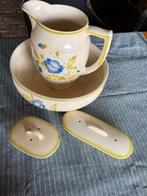 Aardewerk Lampetstel met bloemmotief, Antiek en Kunst, Ophalen of Verzenden