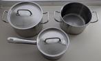 Kookpannenset Sola - 3L, 2L + Steelpan 1.5L, Gebruikt, Pannenset, Ophalen of Verzenden, Rvs