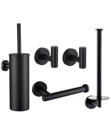 Toilet- en badkamer accessoireset – Livingq - Mat Zwart beschikbaar voor biedingen