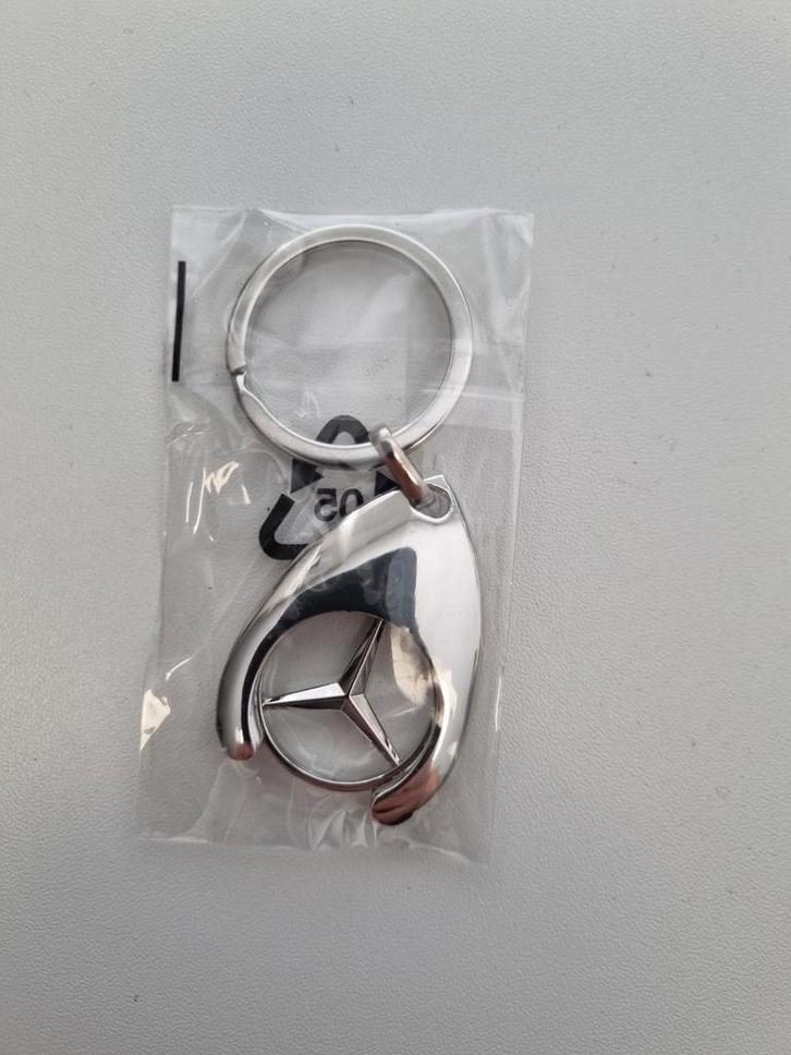 Mercedes-Benz Sleutelhanger met uitneembare winkelwagenmunt, Auto diversen, Auto-accessoires, Nieuw, Ophalen of Verzenden