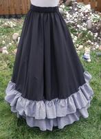 Zwarte charles dickens rok met 2 roesjes, Maat 38/40 (M), ., Zwart, Nieuw