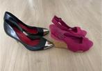 Bijna gratis Dames schoenen pumps sleehak hakken zwart roze, Ophalen of Verzenden