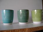 3 nieuwe  koffiebekers Tavola in groentinten, Nieuw, Ophalen of Verzenden, Overige stijlen, Kop(pen) en/of Schotel(s)