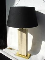 Twee Vintage travertin / koper tafellampen jaren 70 / 80, Ophalen of Verzenden, Gebruikt, Metaal, Minder dan 50 cm