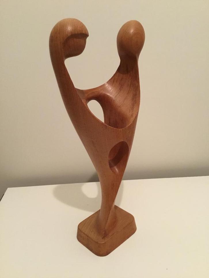 Vintage Houten Beeld - Dansende Geliefden, Simon Randers, Antiek en Kunst, Kunst | Beelden en Houtsnijwerken, Ophalen of Verzenden
